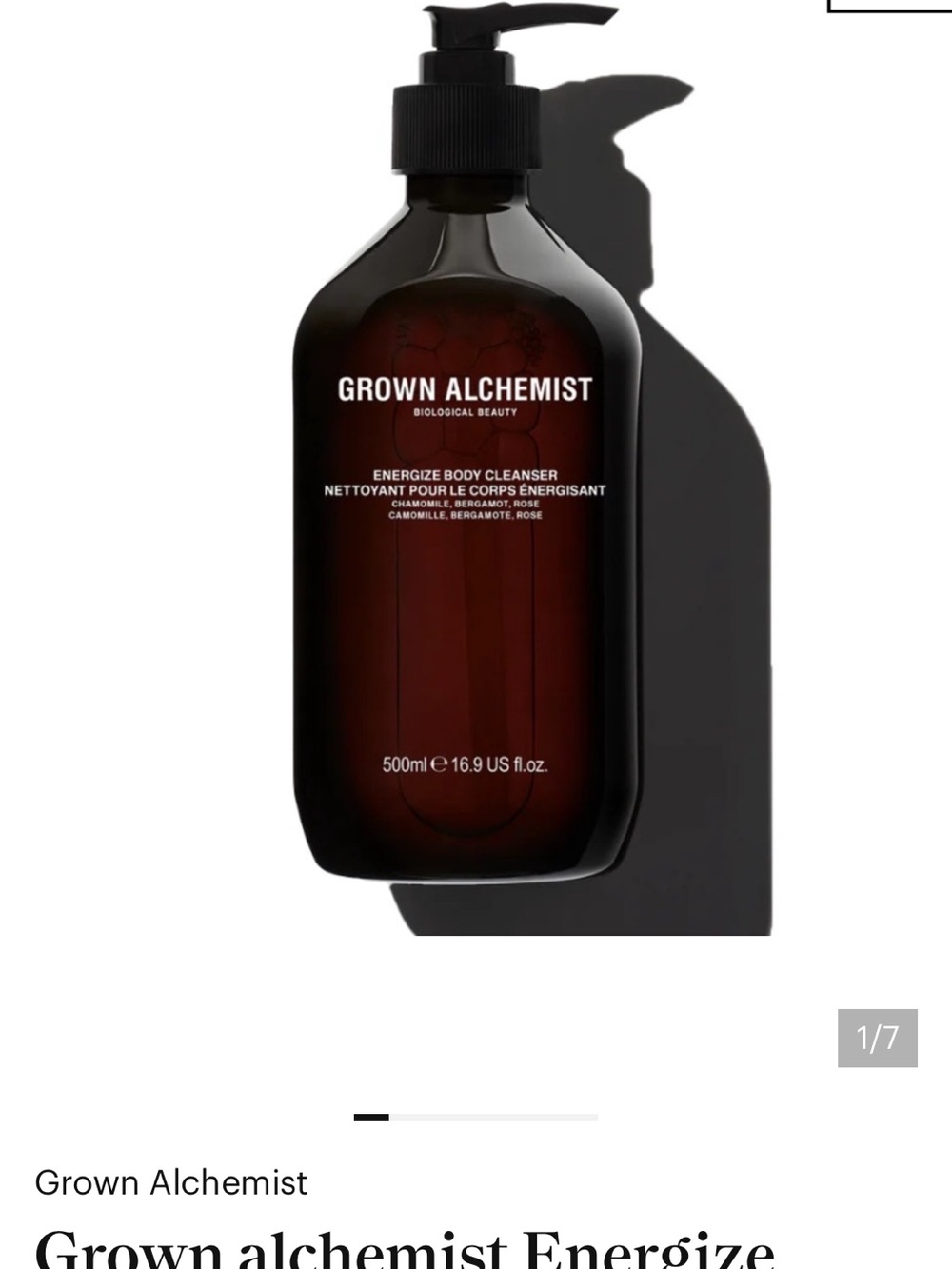 Grown Alchemist Energize Body Cleanser — Deep Amber Brown